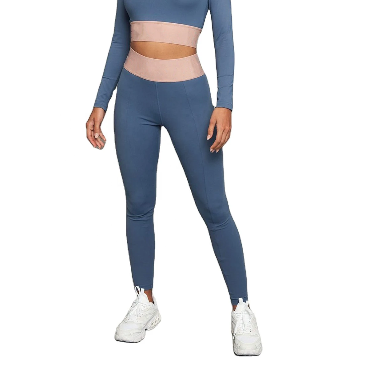 Customized High-Waist Women's Yoga Leggings Breathable Polyester Gym Pants with Silk Material Knitted Fabric Wholesale Supply
