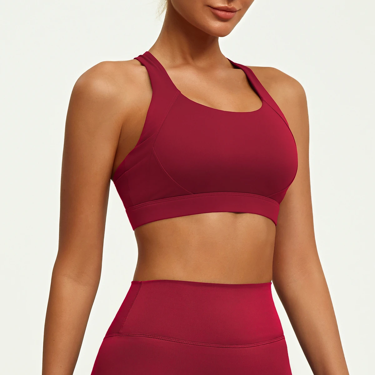 ODM Women's Plus Size Lightweight Seamless High Support Yoga Cross-back Sports Bra Vest for Running Fitness