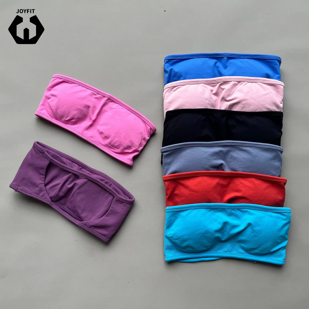 Backless Bandeau Sports Bra Gym Women Top Crop Tube Yoga Tops Halter Sports Seamless Bras Scrunch Workout Yoga Tank