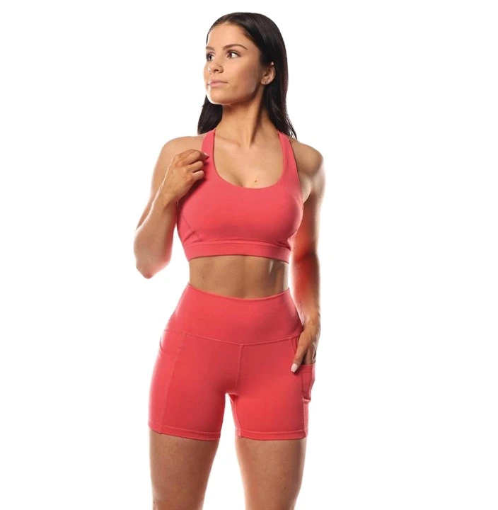 Yoga Set Shorts Workout Solid Seamless Activewear Comfortable Stylish Flexible Lightweight Four-Way Stretch Spandex/Nylon Outfit