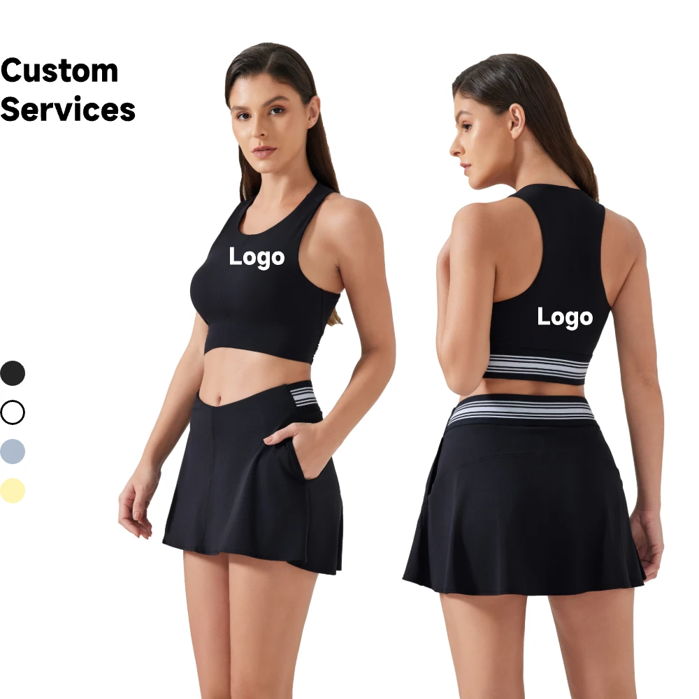 New High-Intensity Vest-Style Sports Bra Racerback Bare Sensation with Spandex Lining Gym Training Yoga Bra D25020