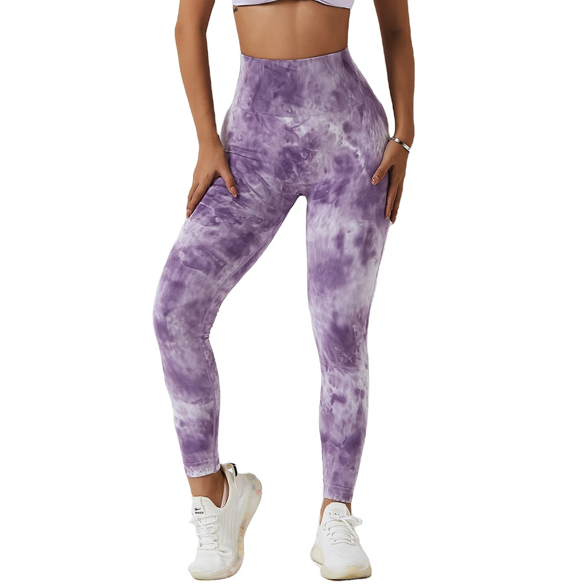 Women's Solid High Waist Ankle-Length Yoga Leggings With Four-Way Stretch & Quick Dry For Fitness Workout