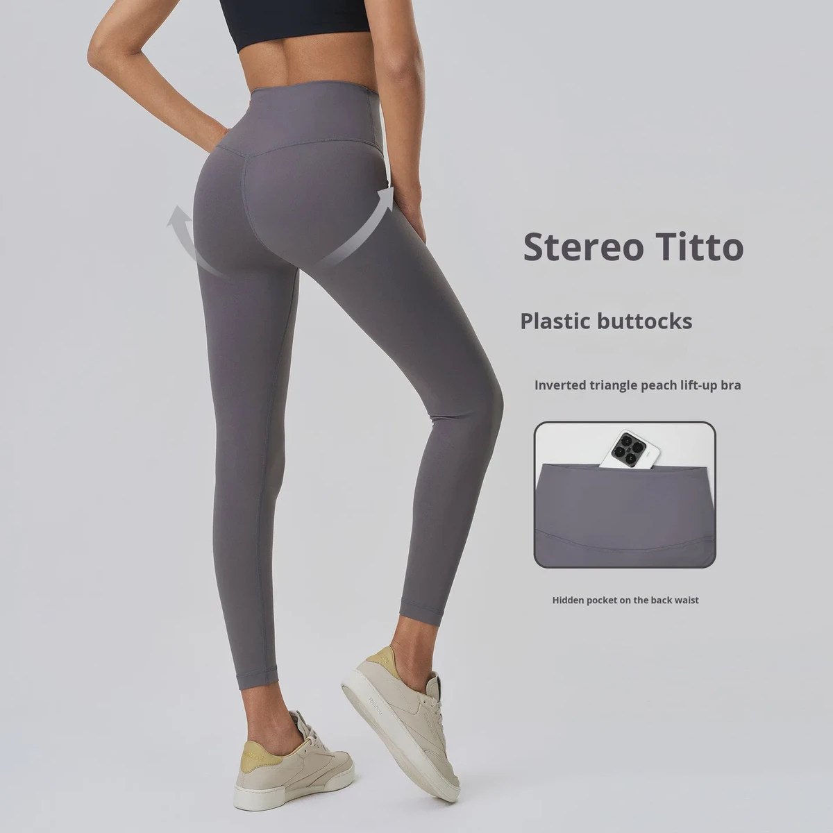 Nude-Feel High Shaping Yoga Pants Women Tummy Control Slimming Peach Butt Nine-Point Tight-Fitting Four-Way Elastic Waist