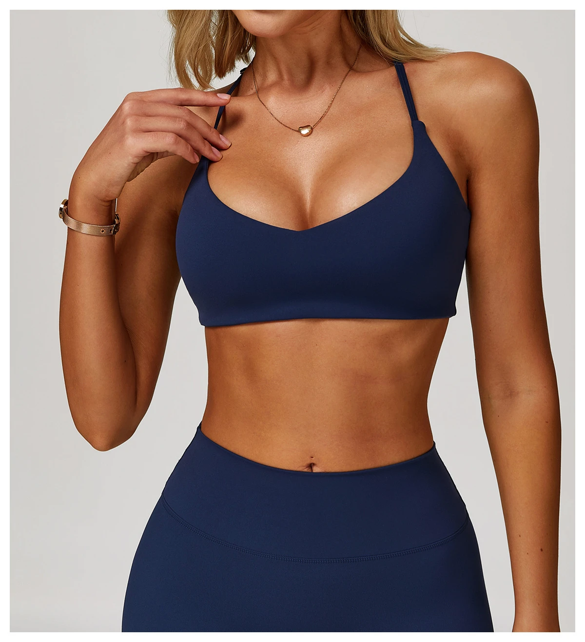 Women's Brushed Yoga Bra Racerback Back Design Sports Bra Slim Fit Workout Fitness Top