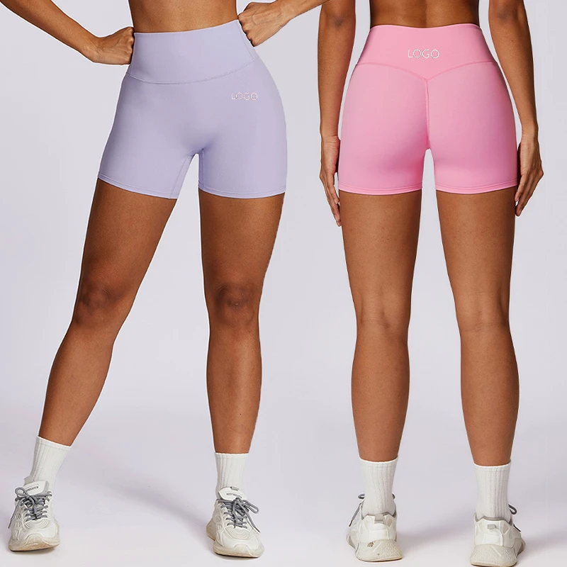 XW-BDK8047 Wholesale New Arrival High Waist Women Yoga Shorts Solid Sports Fitness Yoga Shorts Tight Custom Logo 4 Colors