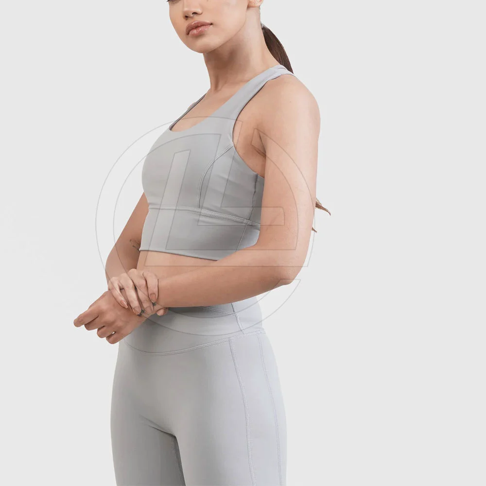 Women's Yoga Sports Bra with Crisscross Back U Neck Adjustable Straps High Support Breathable & Simple Design