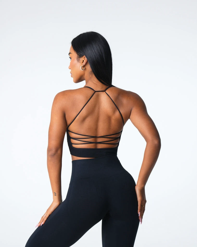 Wholesale Plus Size Simple High Support Nylon Halter Back Cross Shoulder Straps Seamless Women's Sports Bra Fitness Bra