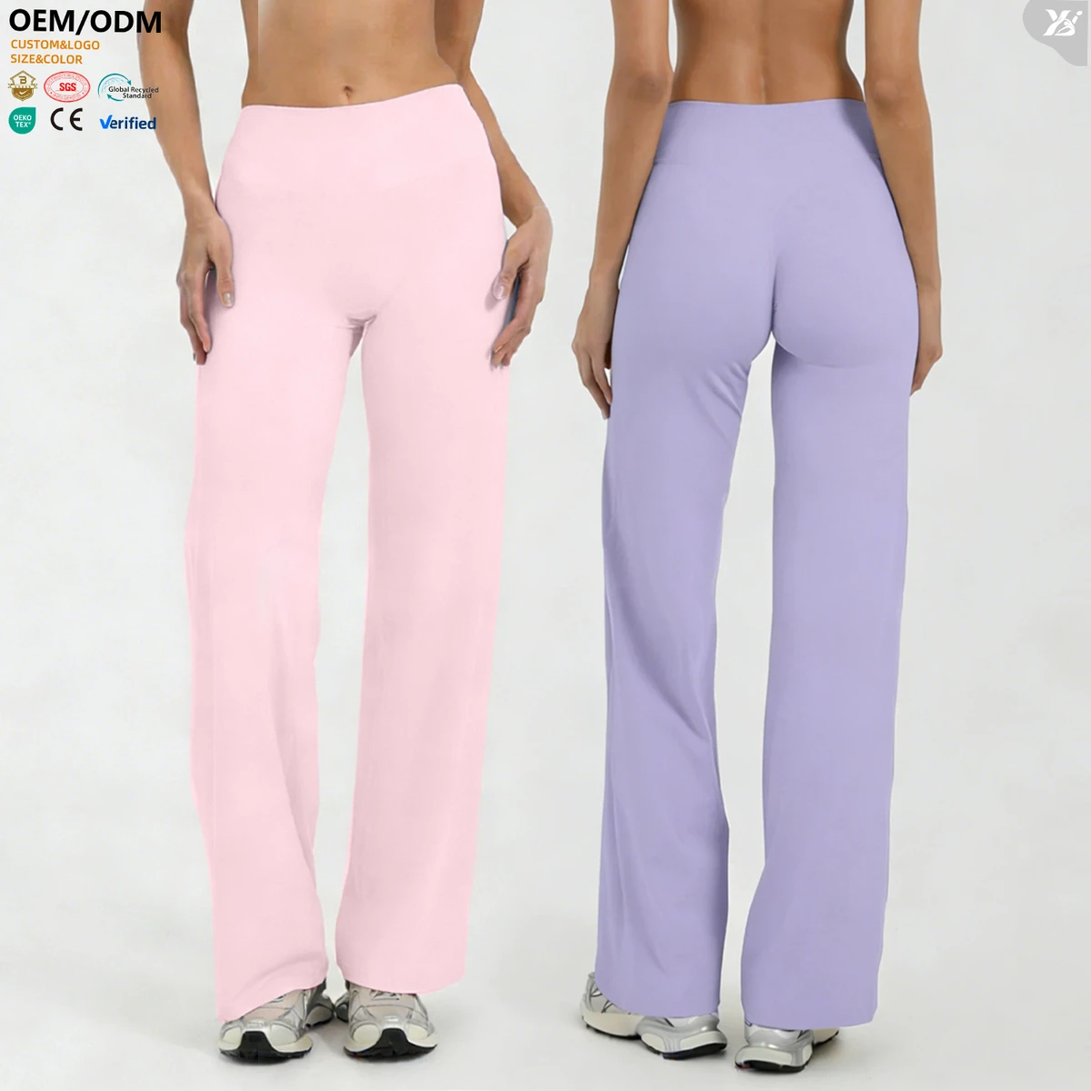 ACK8002 Custom Flare Tracksuit Loose Fit Tracksuit Wide Leg Workout Pants Custom Yoga Outfit Straight Leg Baggy Sweatpants