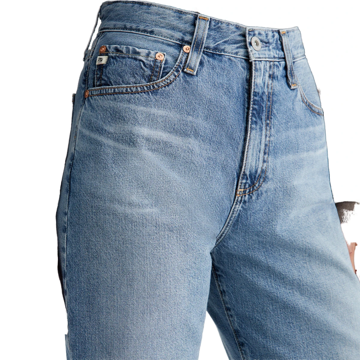 Customizable Pure Cotton Slim Straight High-Rise Denim Jeans for Women Vintage Streetwear Breathable Logo Waist high quality