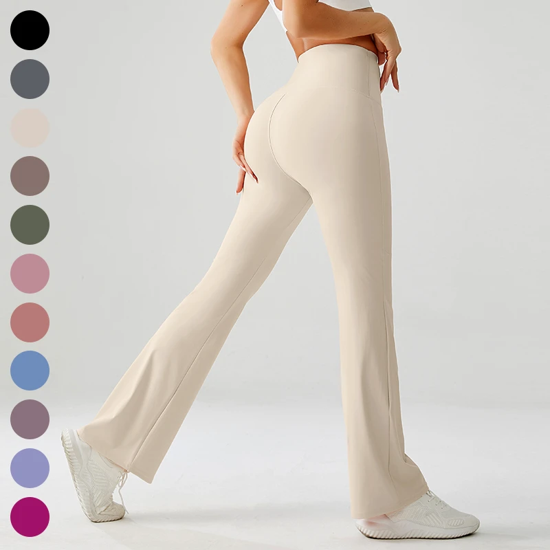 High Waist Women's Workout Sports Fitness Flare Yoga Leggings Women Tight Pants Custom Logo Sports Fitness Workout Yoga Wear