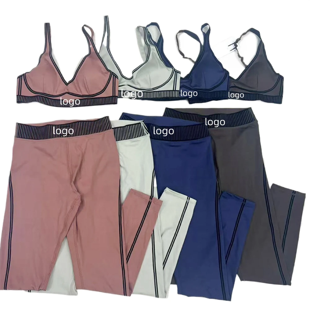 AL010 Wholesale Famous Brand Sports Bra Breathable Tight Yoga Pants Suit Fitness Clothes Set