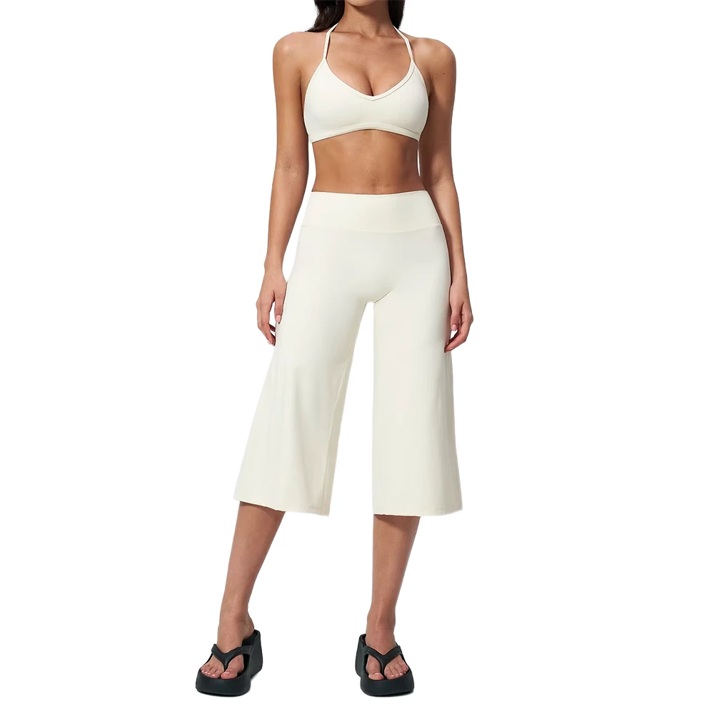 High End Women's Yoga Suit Shockproof Sports Bra Tight Fit Quick Dry High Waist Leggings Solid Color Pull 2 Piece