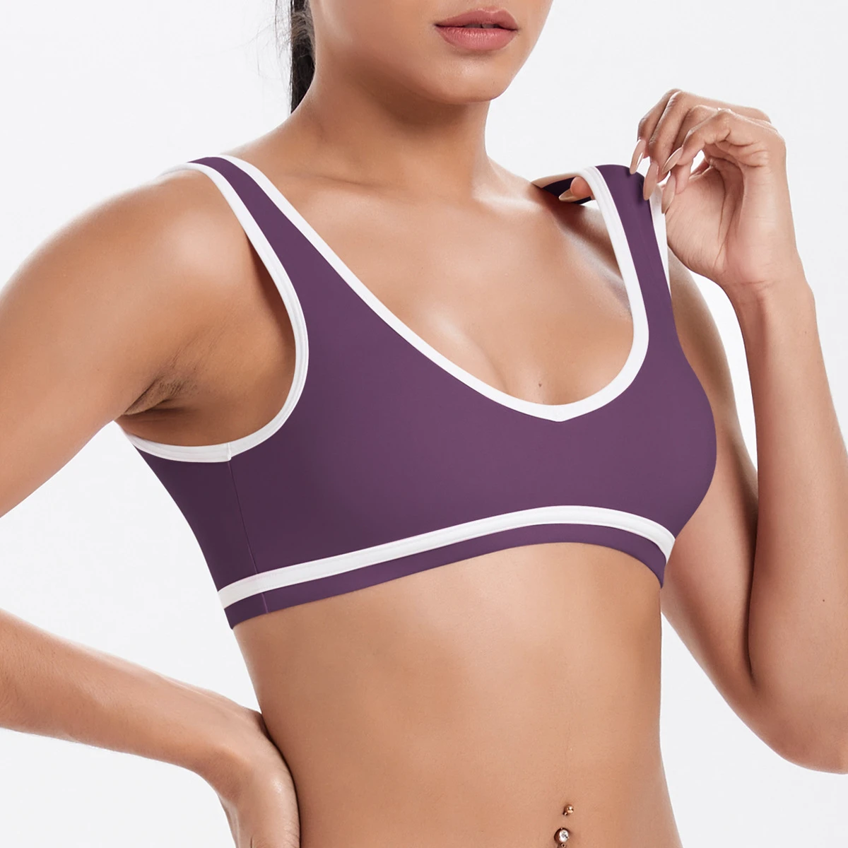 Women Contrast Color Yoga Sports Bra Breathable Training Custom Logo