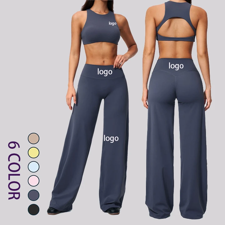 New Style Hollow Out 2 Pieces Yoga Set Buttery Soft Quick Dry High Waisted Yoga Set Tummy Scrunch Butt Women Yoga Set