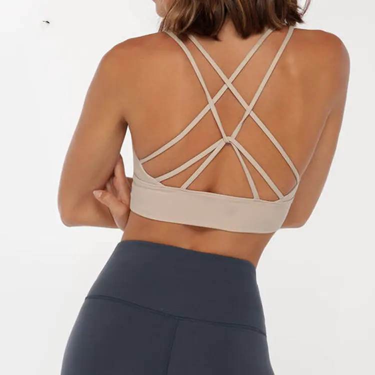 QUICK DRY High Support Seamless Plus Size Breathable Sports Bra Women Soft Workout Tops Hot Sexy Flat Back Buckle Cross Back