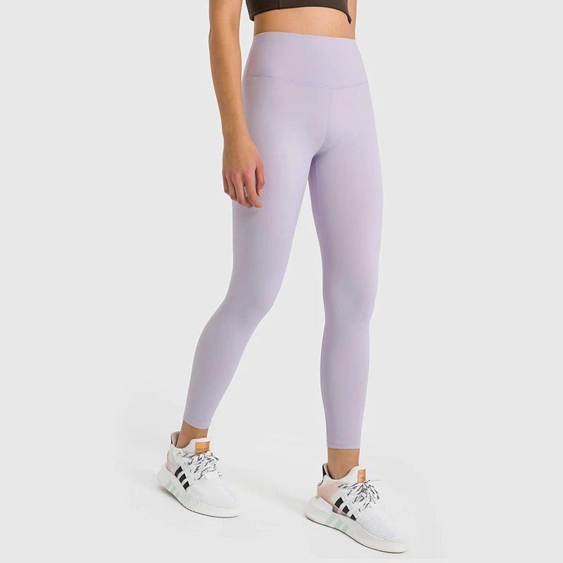 Women's High Elasticity Yoga Pants High-Waisted Cropped Fitness Simple Cloud-Feel Solid Design New Elastic Waist DL186