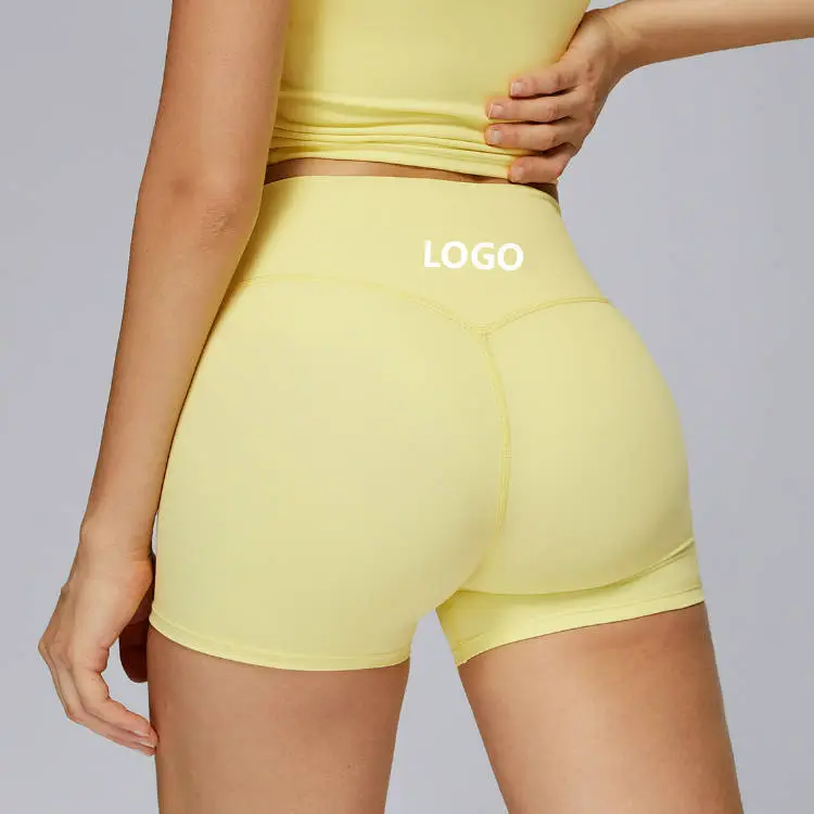 Women's Tight-Fitting Sports Elastic Waist Fitness Yoga Shorts High-Waisted Fitness Pants Lift Butt Leggings Yoga Short