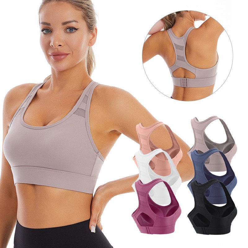 Factory Wholesale One-piece Fixed Cup High-impact Shock-absorbing Sports Bra Lightweight with Beautiful Back Design for Women