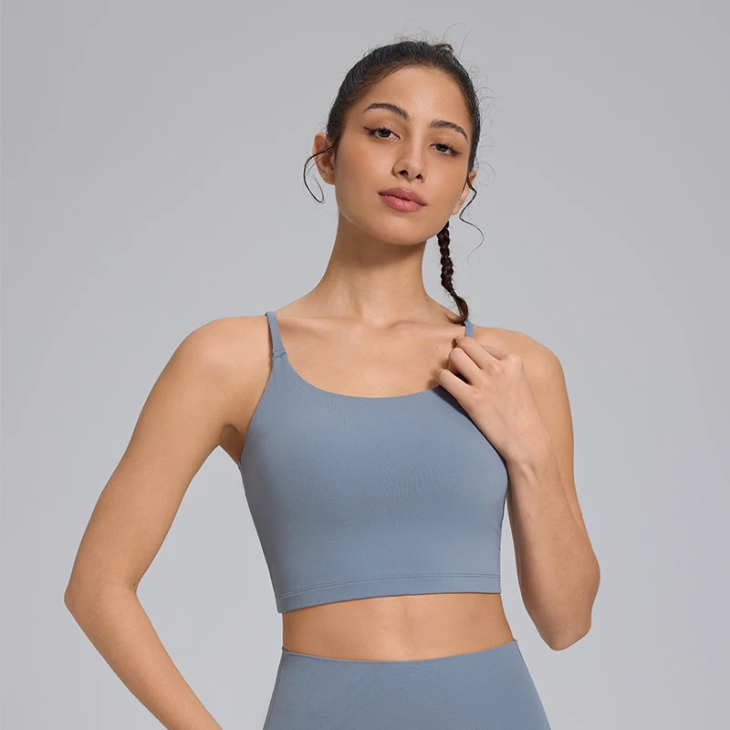 Women's High Elastic Sports Bra Cross-Border Beautiful Back Tight Halter Fitness Solid Color Running Yoga Bras