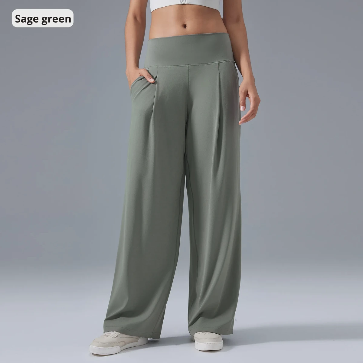 Women High Waist Quick-Dry Sports Fitness Pants Casual Loose Versatile Wide-Leg Legging Pant Yoga Pants