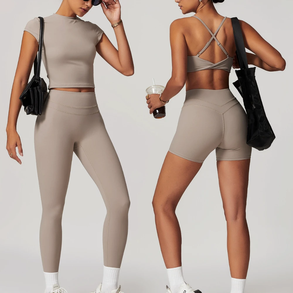 Women's Yoga Sets 2 Piece High Waist Leggings With Sports Bra Gym Clothes Running Outfits