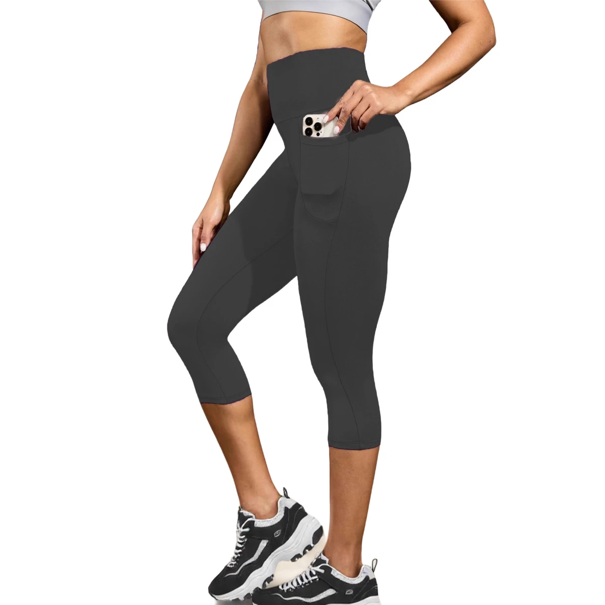 Wholesale Women's Yoga Leggings High Waisted Fitness Gym Quick Dry Polyester and Spandex Women's Pants with Pockets Custom Logo