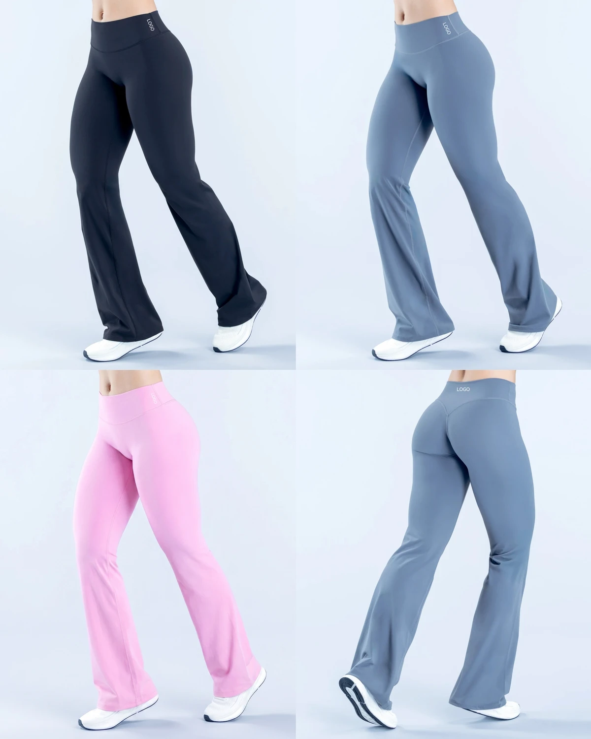 Cross-border Bootcut Yoga Leggings DFYN Alternative Seamless High-waisted Spandex/Nylon Full-length Wrinkle-resistant Matte