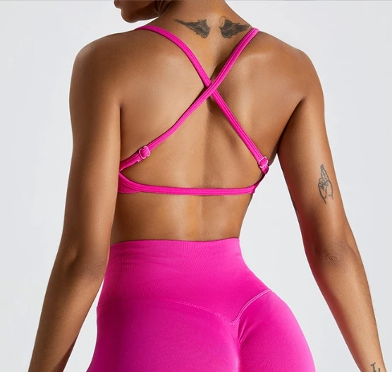 Hot Sale Seamless Sports Bra Women Adjustable Straps Open Back Workout Running Yoga Bra Gym Athletic