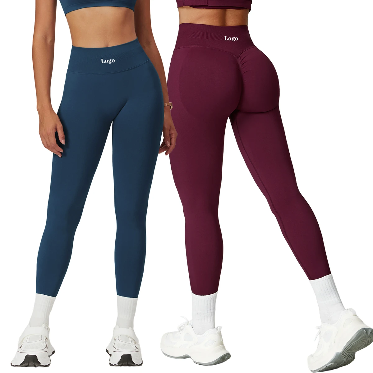 Peach Butt Seamless Tummy-Control Yoga Leggings for Women Outerwear Running Sports Quick-Dry Fitness Pants