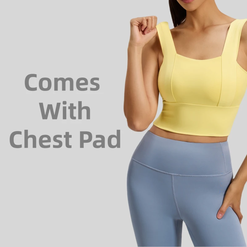 High Support Shockproof Push-Up Sports Bra Vest-Style for Yoga & Running Spandex/Polyester Non-adjusted Straps