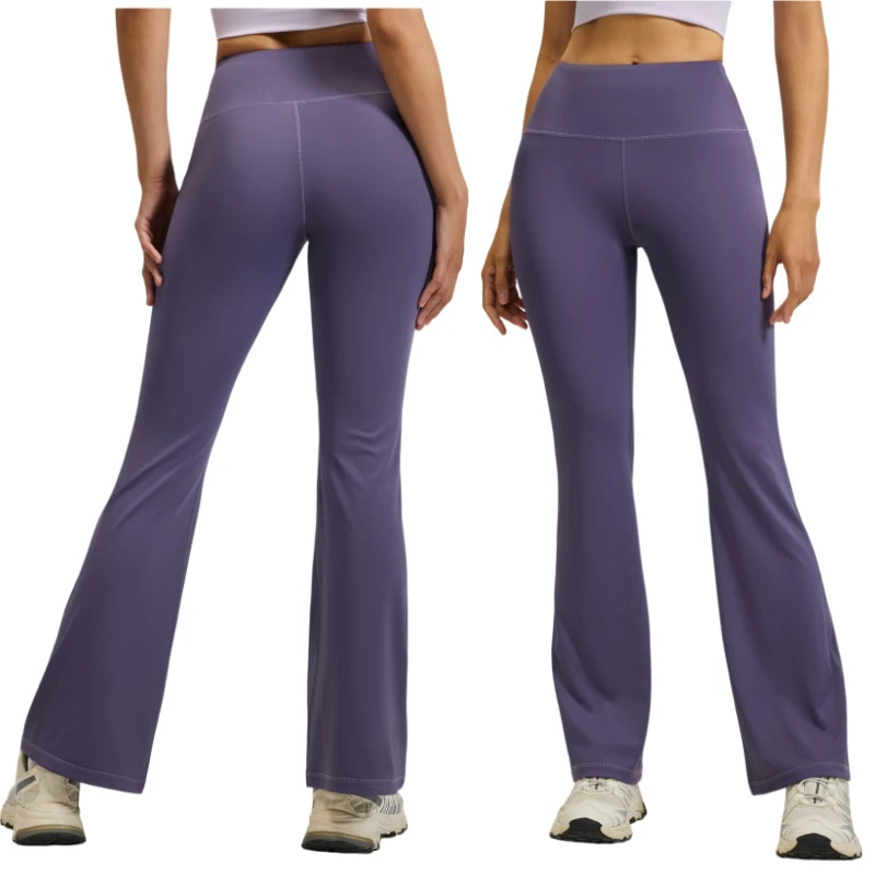 Custom High Waist Flare Yoga Leggings Women Tummy Control Butt Lifting Breathable 4 Way Stretch Gym Workout Pilates Pants