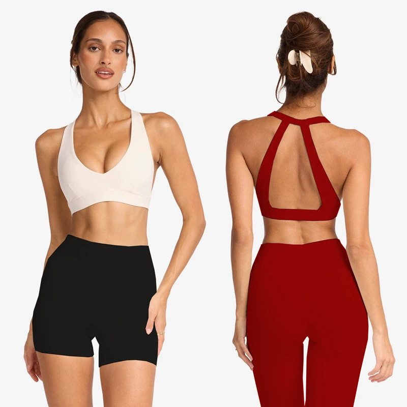 YanRuo Yoga 2-Piece Set Women's Breathable Lightweight Elastic Waist Four-Way Stretch Sweat-Wicking High-waisted Quick-drying