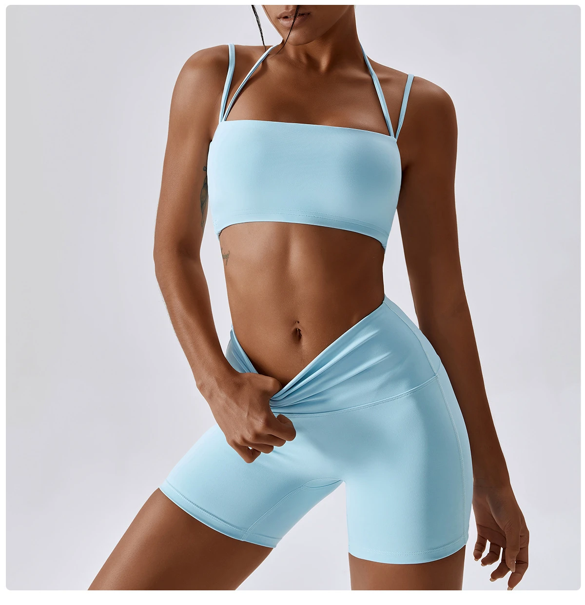 Women's Custom Logo Yoga Set Quick-Drying and Comfortable Workout Wear High Quality Wholesale Leggings Bra Style Running Gear