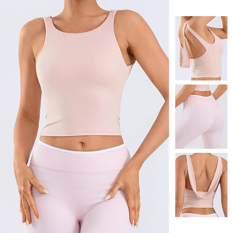Breathable Fitness Running Gym Sports Bra with Side Support and Removable Chest-Lifting Pads for Yoga & Dance Training