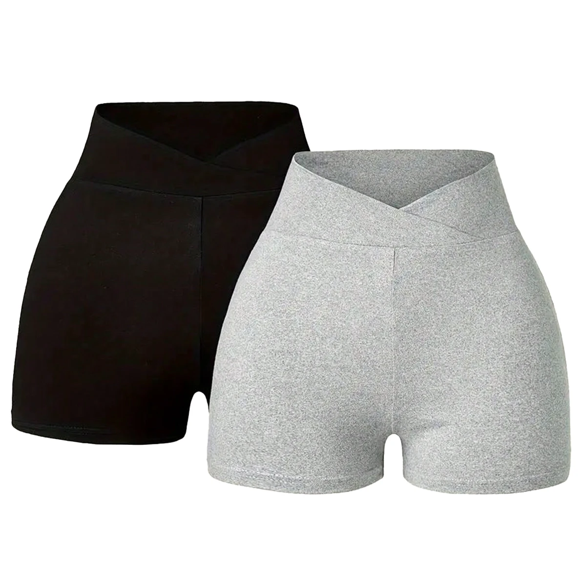 High Elastic Waist Yoga Shorts Women Buttery Soft Solid Tummy Control Four-Way Stretch Spandex/Nylon Gym Shorts Athletic Biker