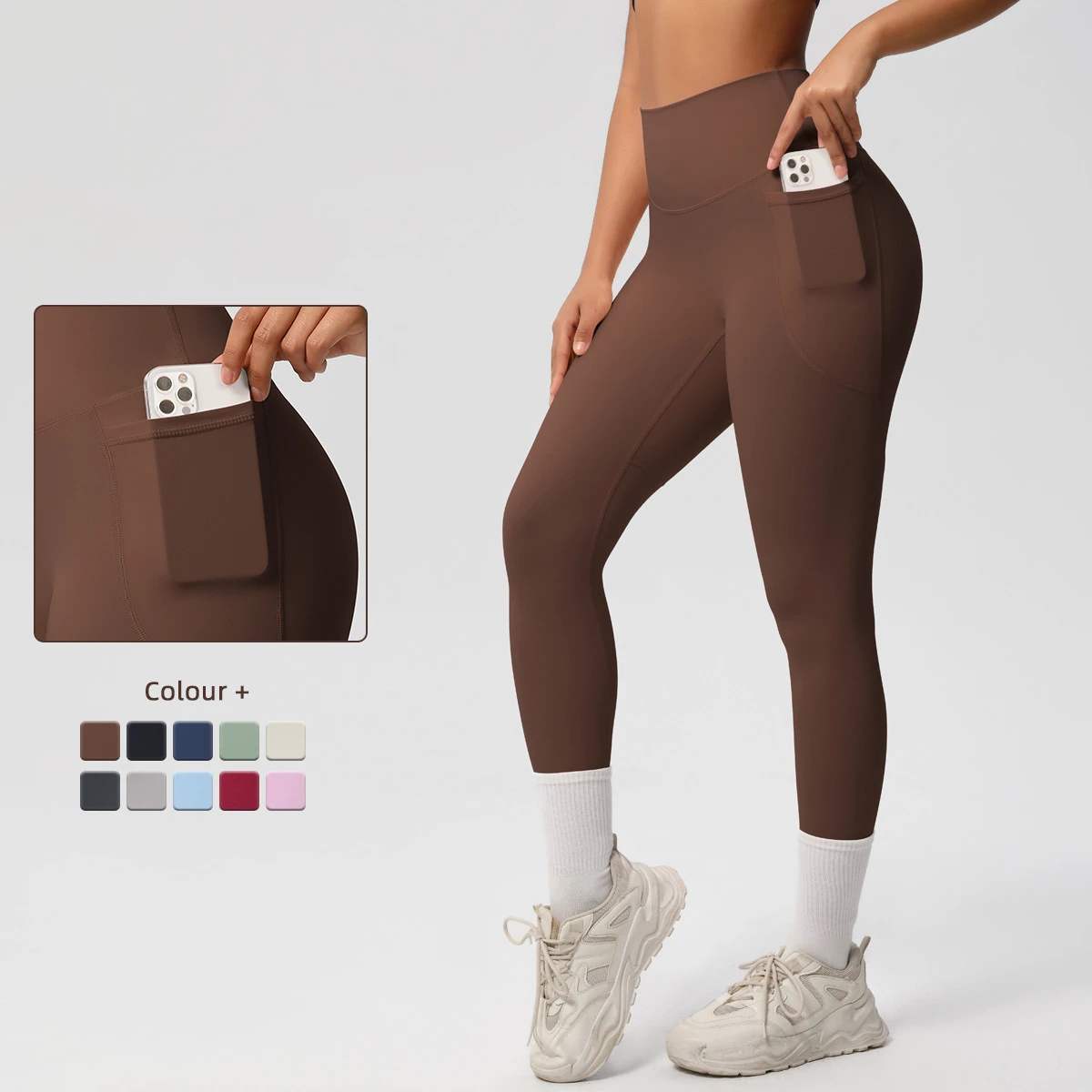 Women Seamless Yoga Leggings High Waist Push up Gym Pants Female Gym Butt Scrunch Yoga Legging with Pocket