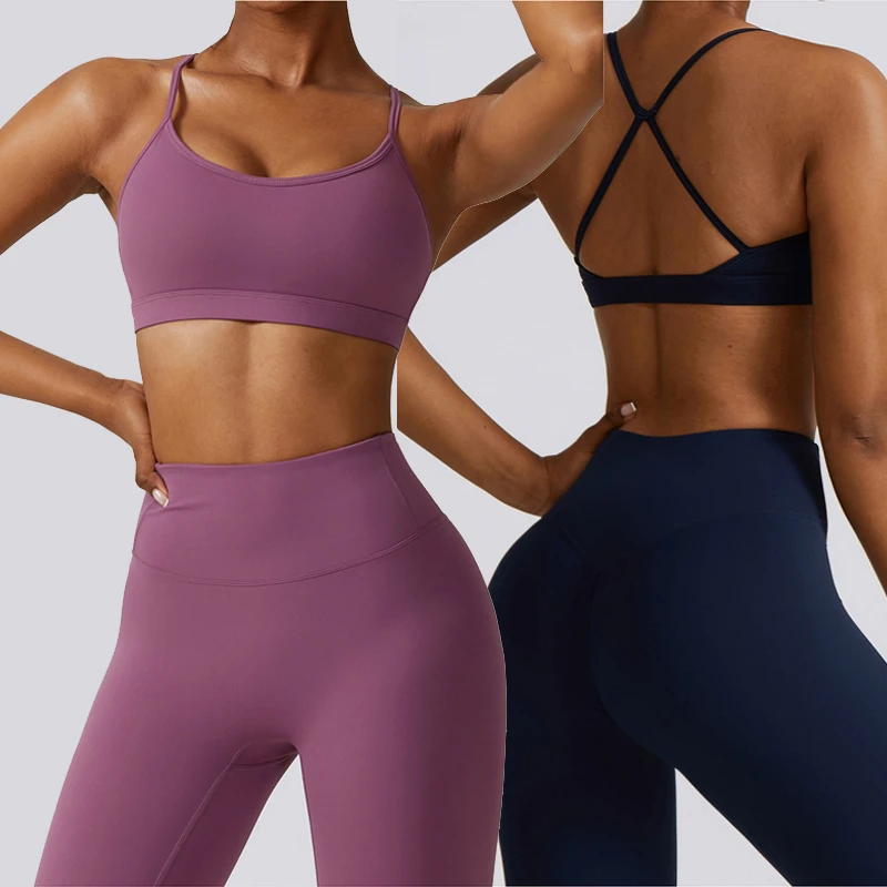 New Women's Cross Back Active Sports Yoga Bra Light Supportive