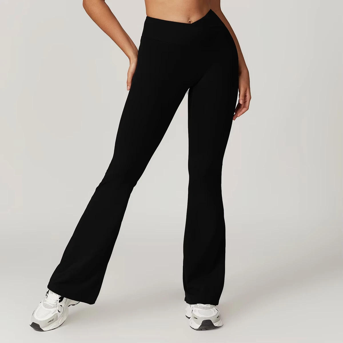 Women's High-Waisted Flared Yoga Leggings Wide-Leg Spandex Daily Leisure Wear Long Pants