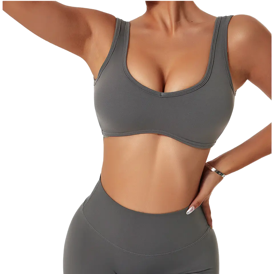 Women's High Support Breathable Spandex/Polyester Sports Bras Neck Hanging Back Design For Yoga Running Comfortable Fitness Bra