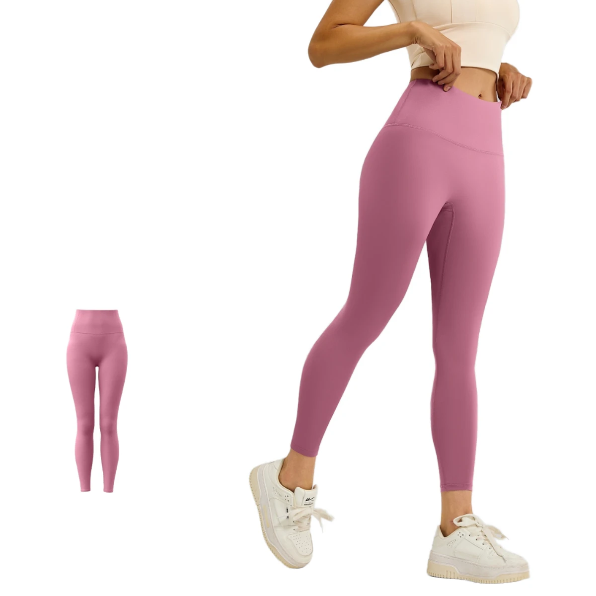 Women's High Waist Elastic Waist Full Length Yoga Leggings MODAL Material No Camel Toe Peach Butt Lifting Tummy Control Leggings