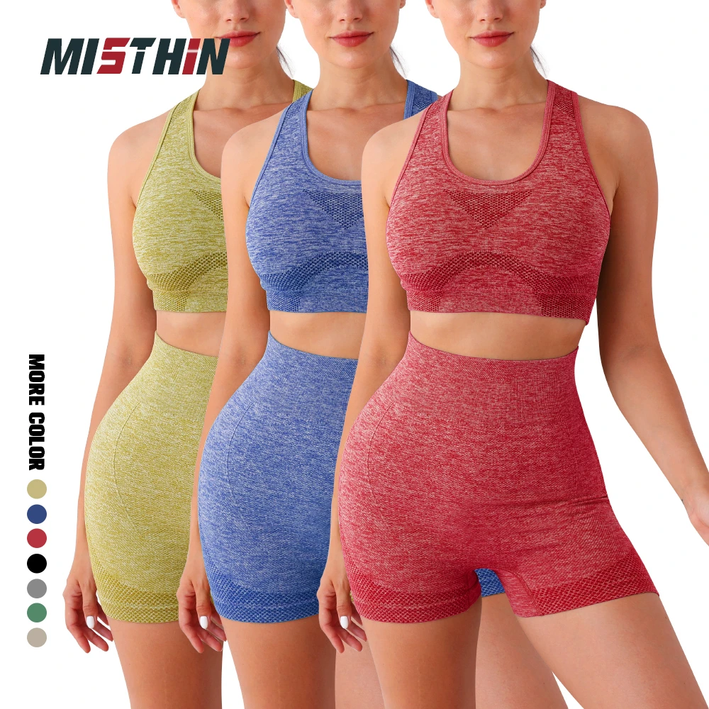 Hot Sale Seamless Women Push up Scrunch Short Wear Butt Lift Gym Panties Workout Fitness Yoga Bra High Waist Yoga Leggings Set