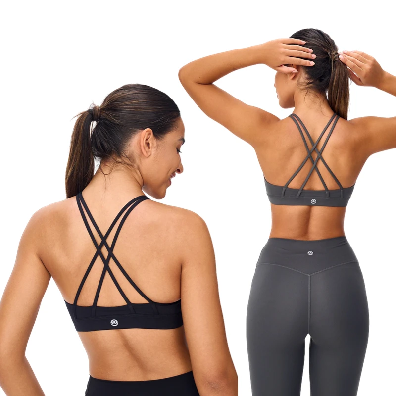 2024 Custom Logo High Impact Cross Back Sports Bra For Women Padded Gym Running Bra Shock Proof Workout Bra Top