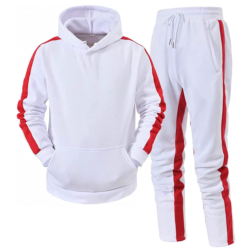 2025 Custom Men's 100% Cotton Winter Fleece Tracksuit Breathable Two-Piece Windproof Jogging Set with Printed Technics