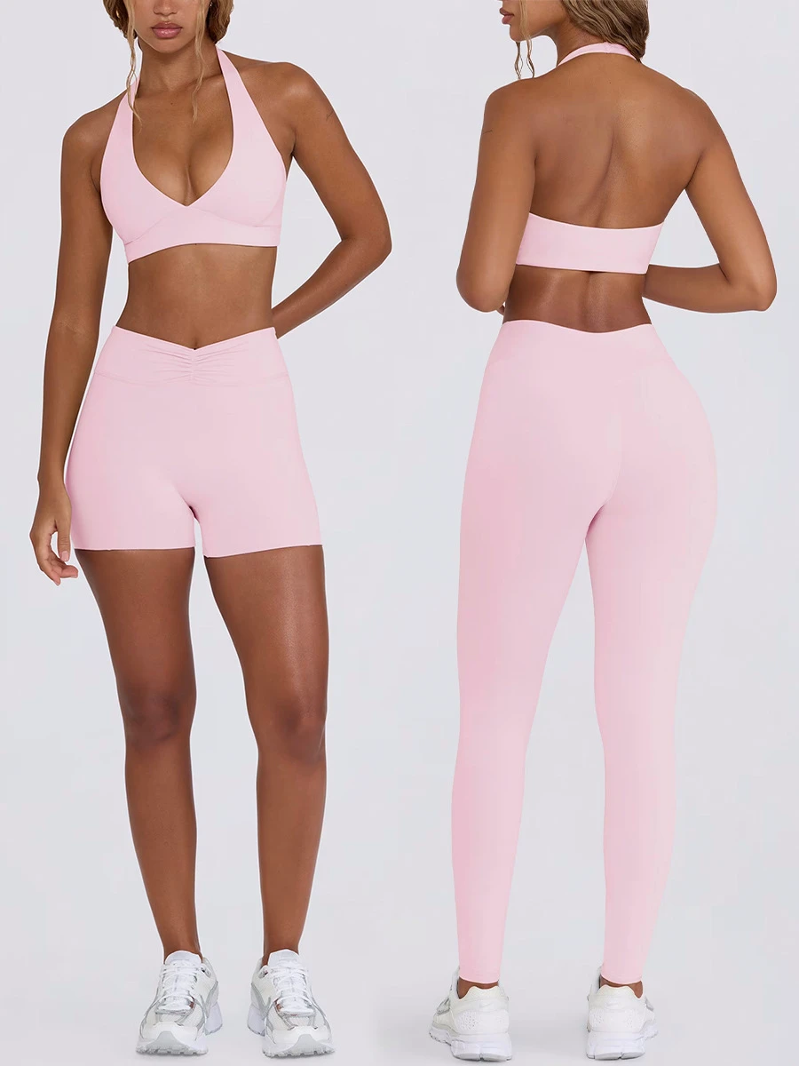 Custom Yoga Bra Fitness Bra 3 Pcs Set Pilates Running Sports Wear High Quality Gym Sportswear Wholesale