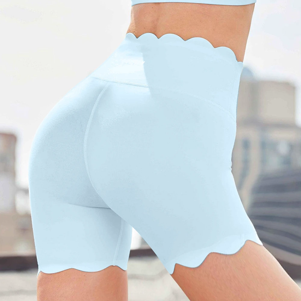 New Fashion Women Yoga High Waist Shorts High Elasticity Yoga Gym Soft Solid Color Workout Shorts for Women