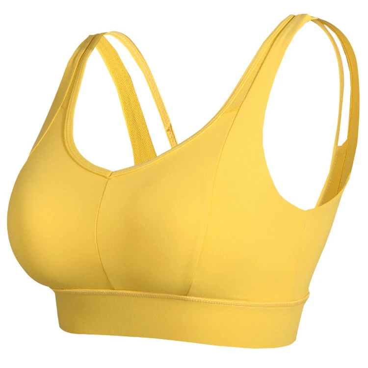 Women Sports Bra Made of Spandex/Polyester with High Support Breathable Removable Pads and Front Logo for Gym Yoga and Running