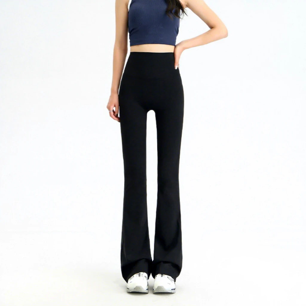 Women's High-Waisted Tummy-Control Yoga Pants Stretchy Flared Athletic Leggings