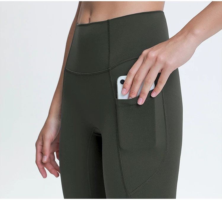 2022 Lulu High Waist Side Pockets Seamless Breathable Alige Second Skin Women Sports Leggings Fitness Yoga Pants