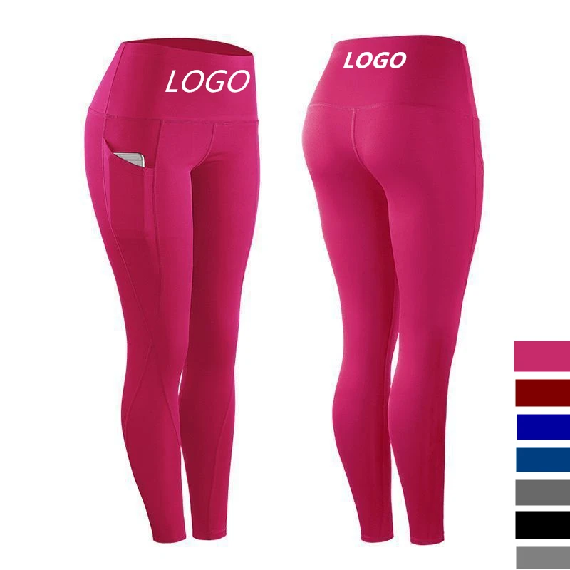 Joyyoung High Waist Yoga Leggings With Side Pocket Custom Logo Women Buttock Lifting Fitness Running Tights Gym Workout Pants
