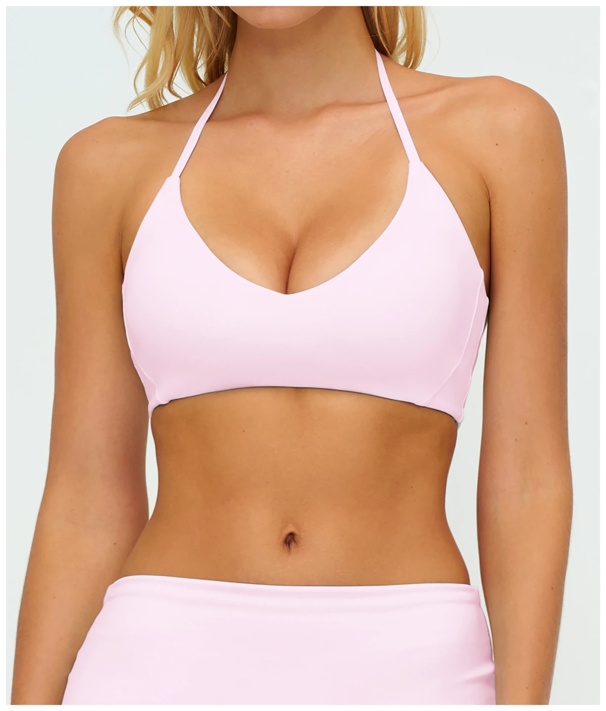 Custom Logo Backless Gym Women Pink Thin Strap Bra Sport Free Size Girl Sexy Hot Fitness Xxx Panty Teen Workout Halter Tops
